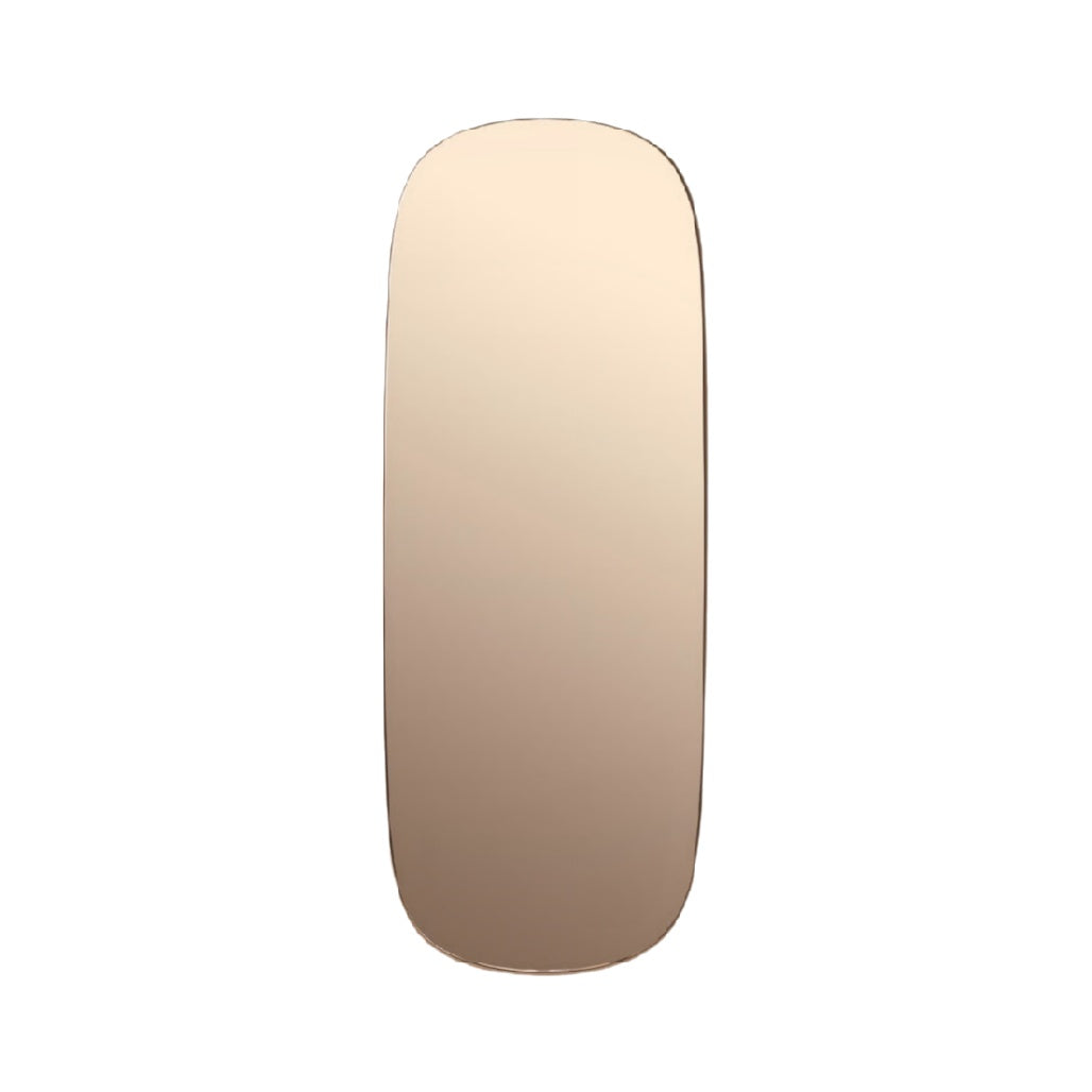 Modern Full-Length Oval Mirror with Rose Gold Frame
