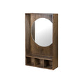 Modern Wooden Wall-Mounted Mirror with Storage Shelves