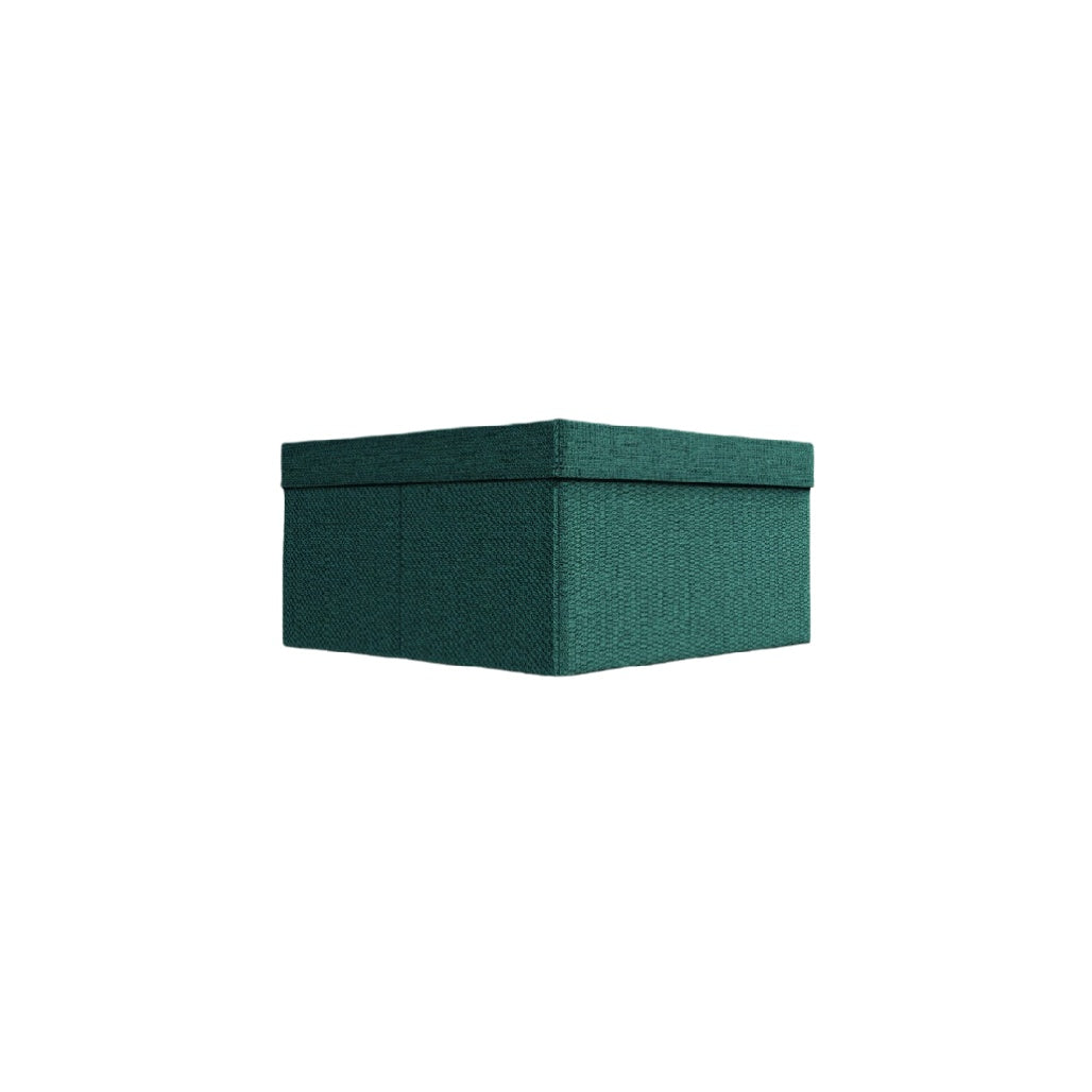 Lidded Storage Box - Stylish Fabric Organizer in Teal Green