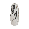 Modern Elegant Silver Swirl Ceramic Vase